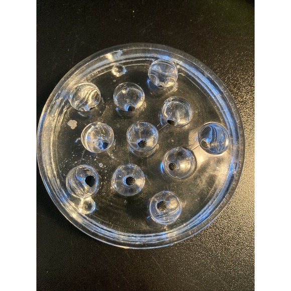 The Unbranded Brand Other - Glass Flower Frog Floral Candle Arranger Vintage, Clear, 11-Hole 3.5" Vase